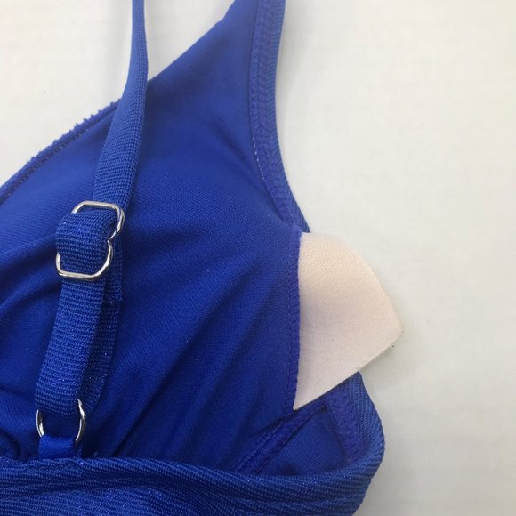 Xhilaration Junior's Size Small 0-2 Metallic Thread Bralette Bikini Top Blue New - Picture 14 of 14